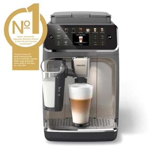 PHILIPS 4400 Series Fully Automatic Espresso Machine for Busy Professionals - 12 Hot & Iced Coffees, Quick-to-Clean Lat