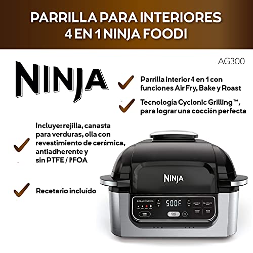 Ninja AG300 4-in-1 Indoor Grill for Health-Conscious Cooks with Versatile Cooking Options
| Ninja AG300 4-Quart Air Fry